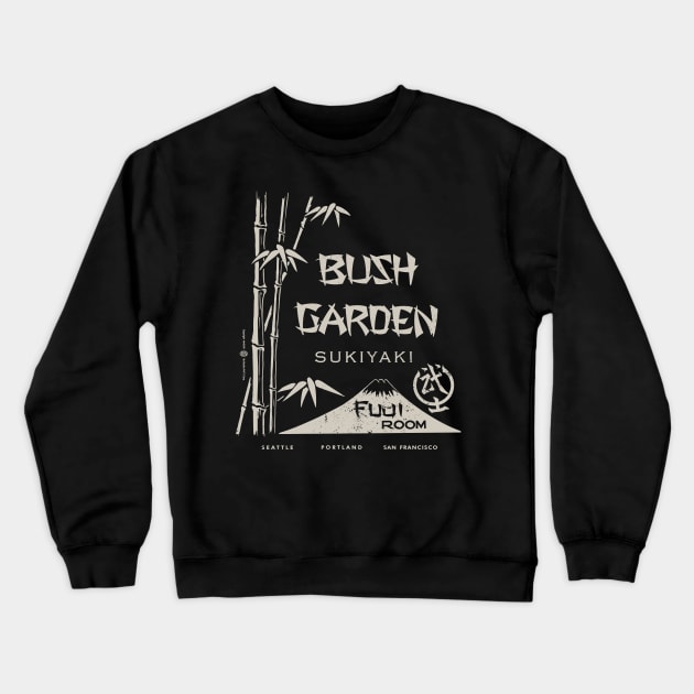 Vintage Retro Bush Garden Japanese Restaurant Seattle Crewneck Sweatshirt by StudioPM71